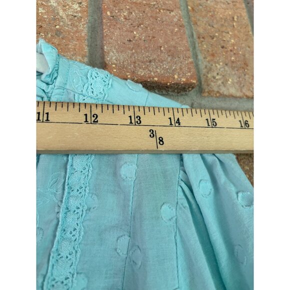 Torrid Light Blue Eyelet Clip Dot Long Sleeve Cotton Top Blouse Womens Size 2X - Picture 7 of 14